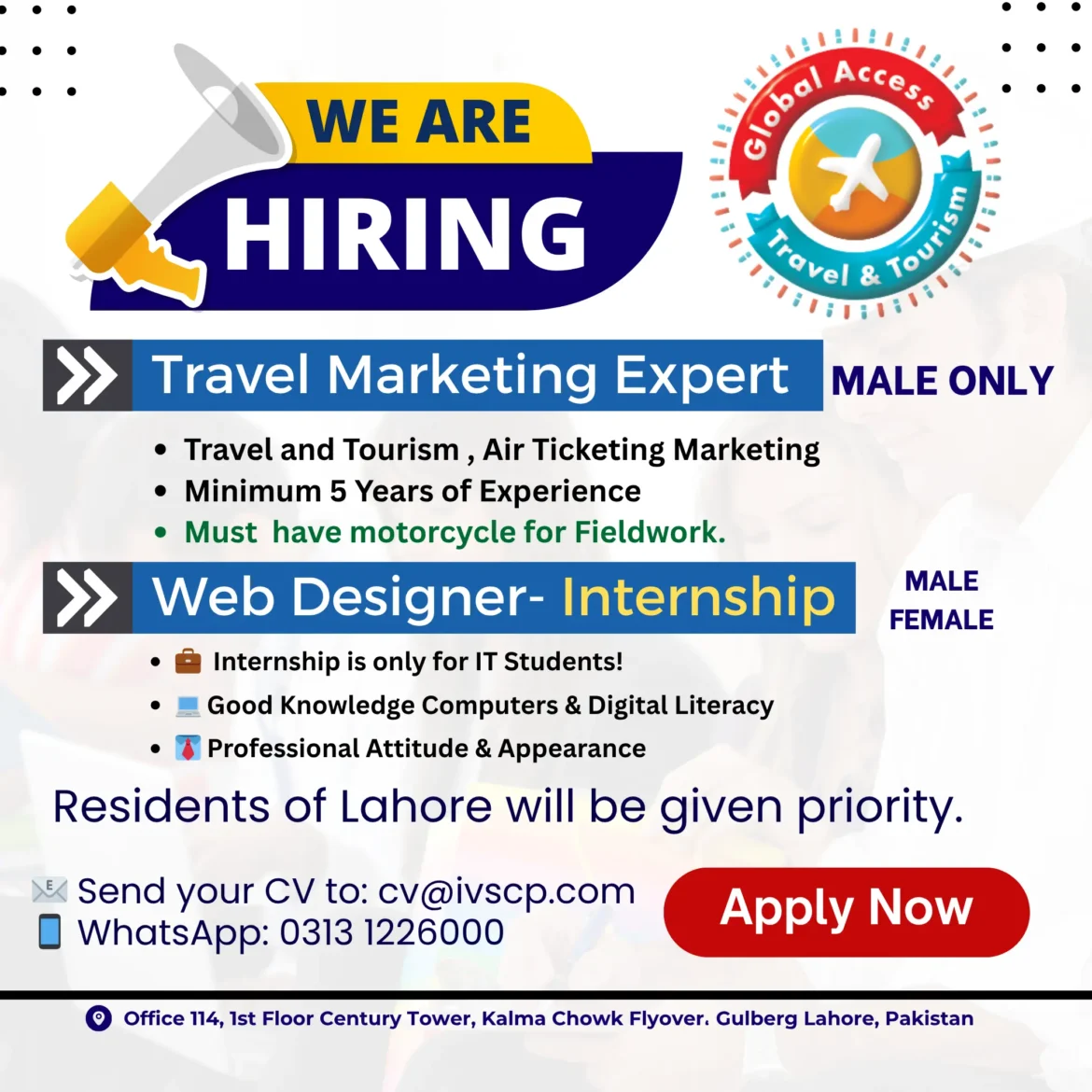 We Are Hiring! Travel Marketing Expert and Web Designer - Internship